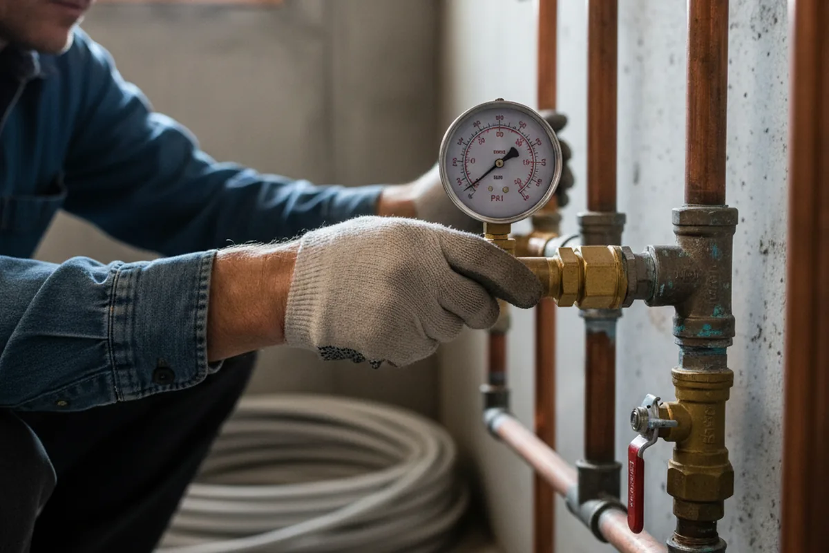 Pressure testing a repaired line during Water Line Repair in Miller City